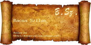 Bacsa Szilas névjegykártya